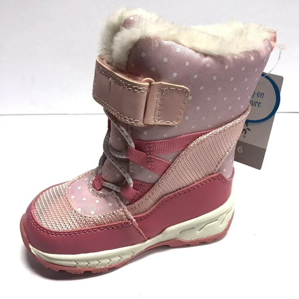 Carters Toddlers' Uphill, Pink Winter Snow Boots, Girls' Size 6 M.